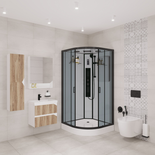 Душевая кабина Niagara Premium 69020134GBLACK 100х100 четверть круга - фото 2